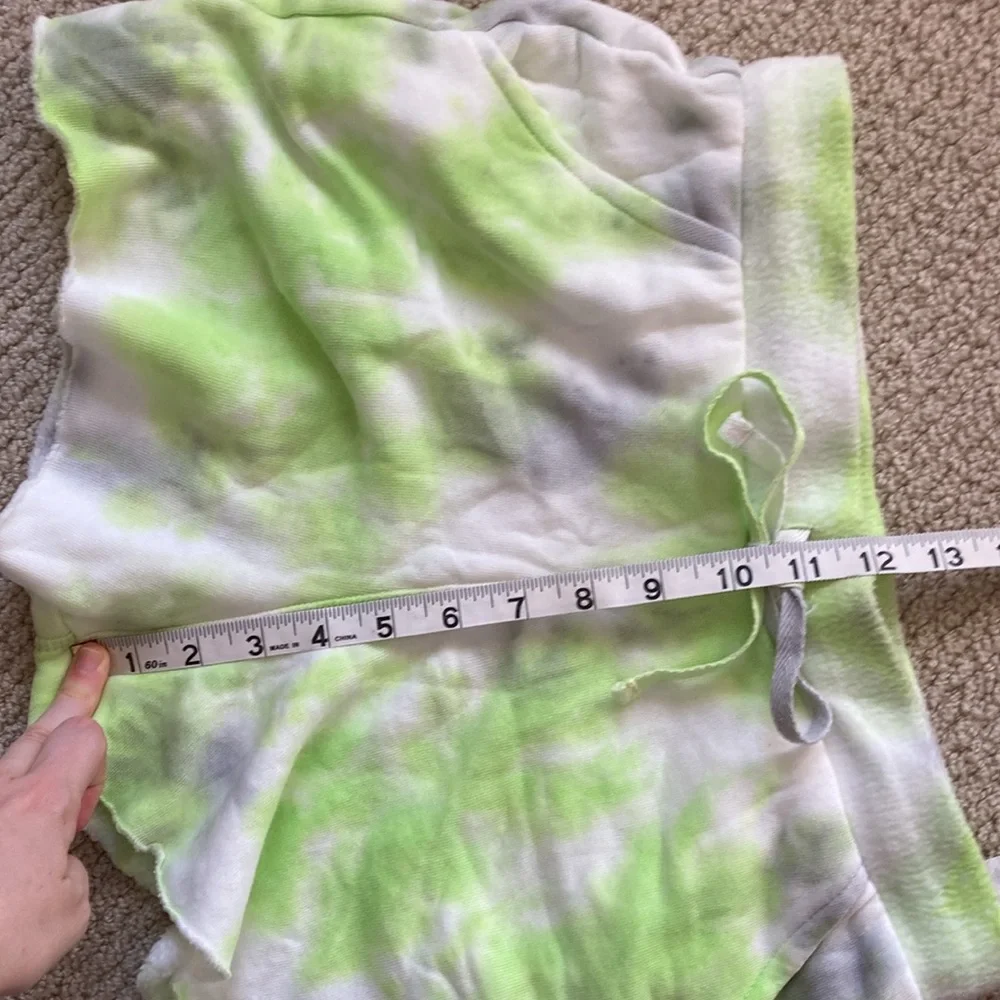 NEW Free People Kelly Tie Dye Sweat Shorts Citron Green Grey Size XS Lounge NWT - Picture 6 of 10